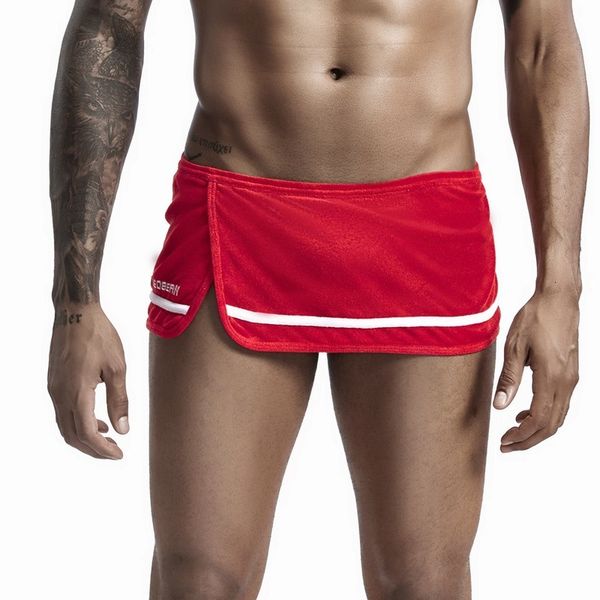 

salenew style on sports underwear home nightwear side split loose pajamas broek sleep shorts men, White;black