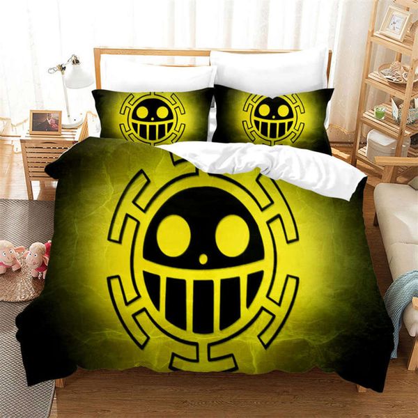 

one piece banner 3d printing microfiber soft bedding set 2/3 piece japane anime duvet cover set pillowcase for home l