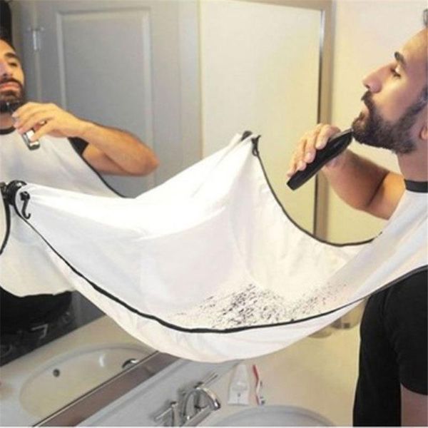 Panos de limpeza Barba Aventais Cape Catcher para homens Barbear À Prova D 'Água Anterior Impertável Adesivo de Trimming com Sucção Mustache Collector