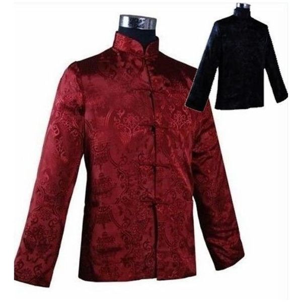 

men's jackets burgundy black male two-sided jacket novelty coat chinese style costume drop m  xl xxl xxxl wn021, Black;brown