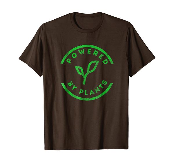 

powered by plants t-shirt vegan workout shirt, White;black