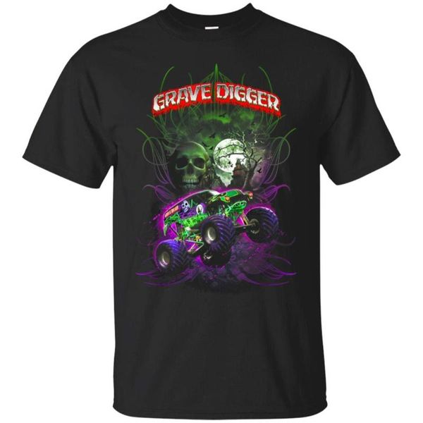 

men's t-shirts orionhbt grave green digger t-shirt monster truck shirt tee for men, White;black