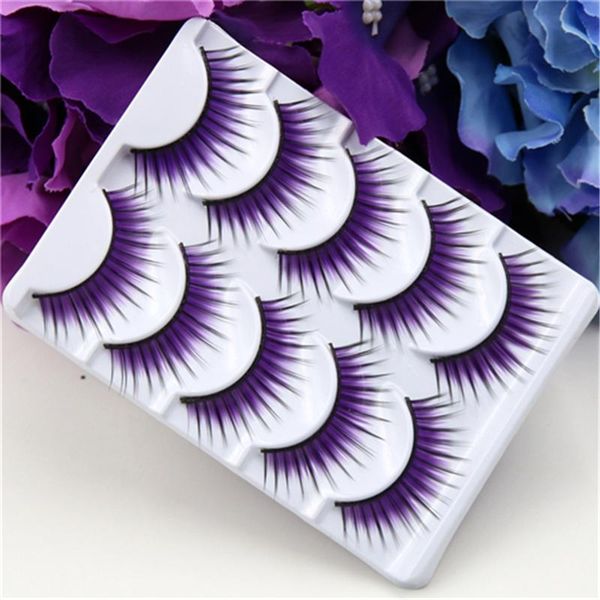 

false eyelashes smoked makeup scene thick thin cross section purple