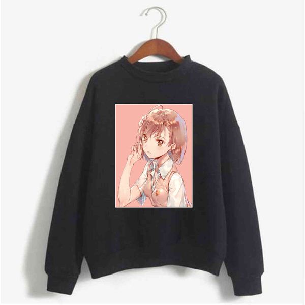 

hoodie sweatshirt toaru majutsu no index misaka mikoto print cosplay costume anime women/men y1120, Black