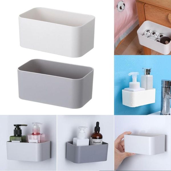 

hooks & rails adhesive hanger container stand rack cosmetic storage box wall mounted organizer remote control holder fixed on