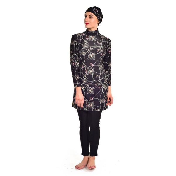 

swim wear muslim southeast asia clothing swimsuit plus size splicing slim three-piece beach suit women hijab swimwear burkini lady -40