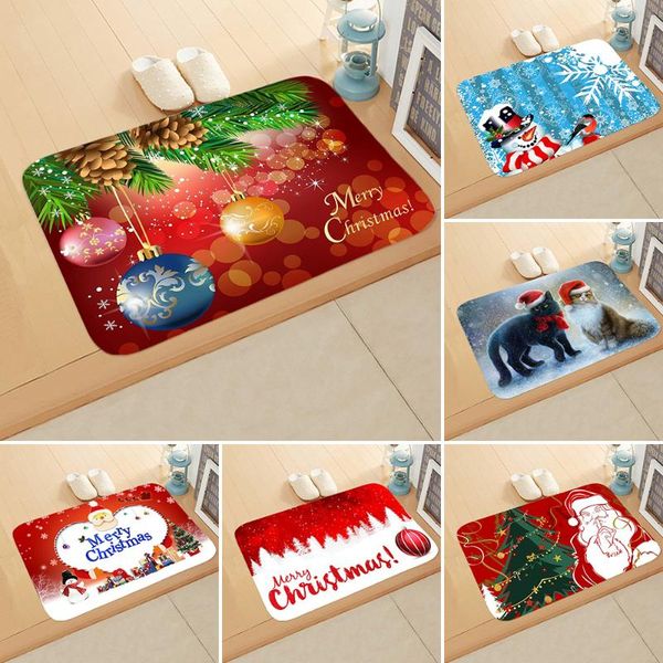 

bath mats flannel floor mat door heat transfer christmas day kitchen bathroom absorbent non-slip carpet tapetes alfonbras de baÃ±o