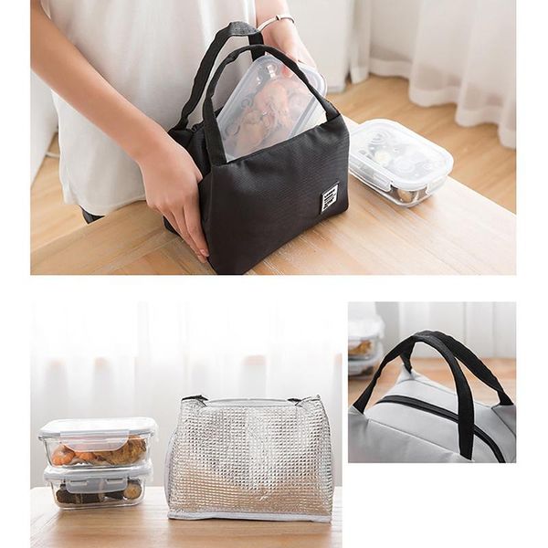 

hanging baskets portable lunch bag 2021 arrival oxford cloth material stiff dirty for students and office worker bento storage