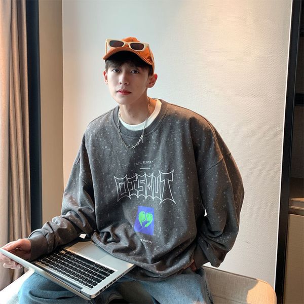 

men's hoodies & sweatshirts privathinker - men's heart print casual sweatshirt, large long sleeved sweater, hip hop style, fashion, Black