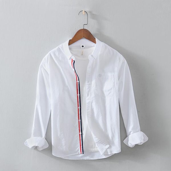 

suehaiwe's style brand italy white shirt men casual comfortable solid shirts for men trendy pure cotton shirt mens chemise, White;black