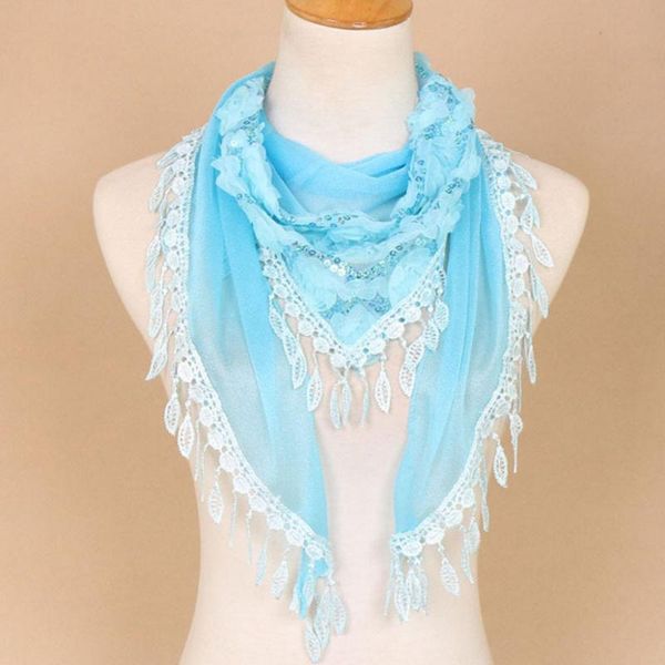 

scarves women lace tassel rose floral print hollow scarf shawl sequin wraps breathable foulard soft chiffon wrap, Blue;gray