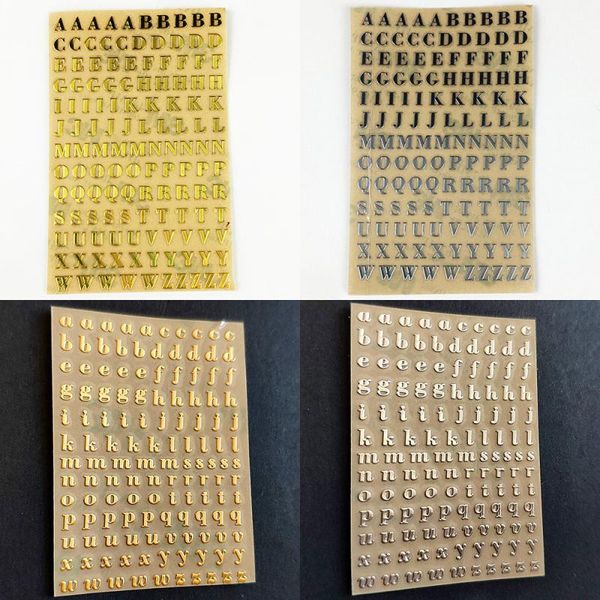 

gift wrap 2sheets alphabet metal stickers for diy handmade craft epoxy scented candle plaster decoration labels