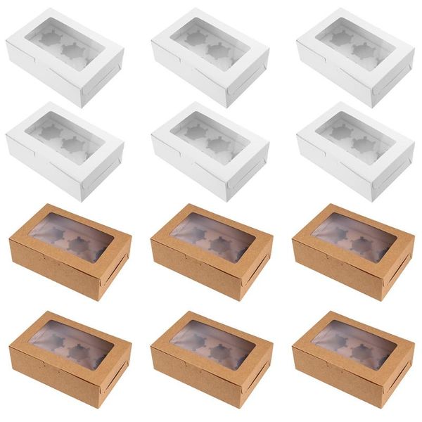 

gift wrap 1 set 20pcs creative cake packing boxes kraft paper cupcake with inserts