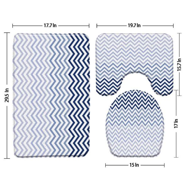 

bath mats wavy geometric lines 3pcs set mat floor u-shaped pad bathroom rug carpet anti slip toilet seat cover products