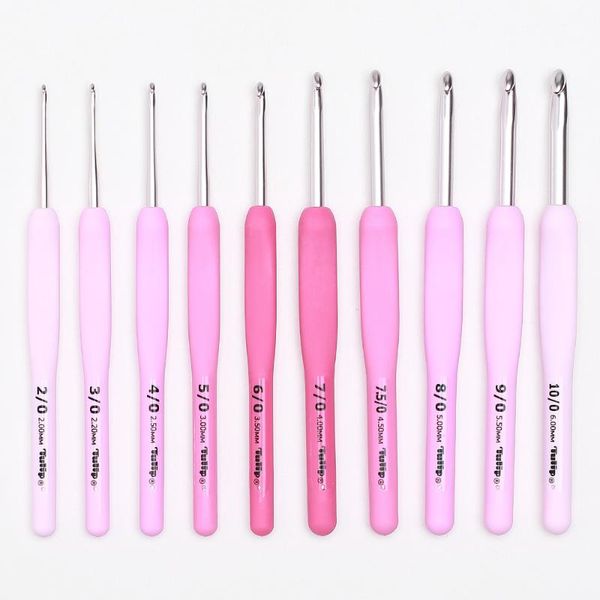 

1pcs tulip ter/tel crochet hook rose pink resin handle knitting needles original authentic japan tulip etimo 0.4-6.5mm, Black