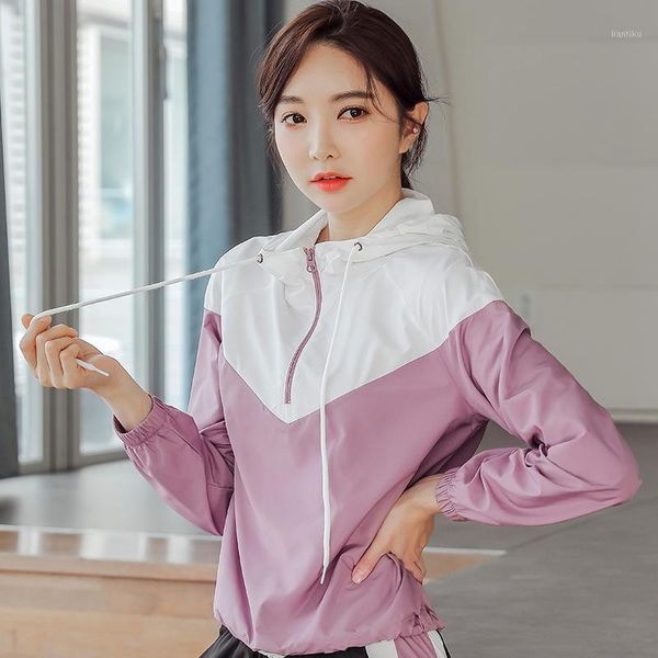 

running jackets women sports jacket quick dry hooded sportwear coat fitness clothing women's 1, Black;red