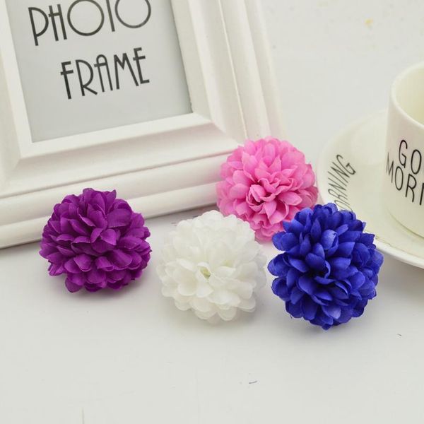 

5cm 20pcs multi-layer silk chrysanthemum heads artificial flowers for home wedding decoration diy wreath bride jlldui