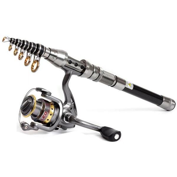 

rod reel combo 2021 spinning fishing with carbon metal set kit drop