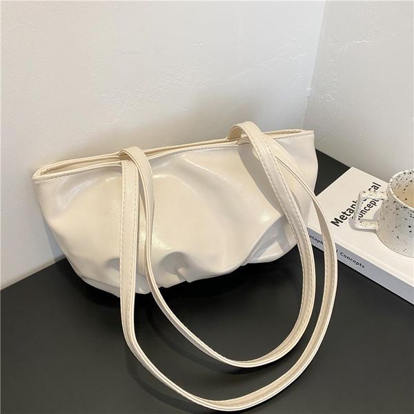 

evening bags women's bag 2021 female white simple korean designer bolsas soft pleated fashion quality summer shoulder for women handbag