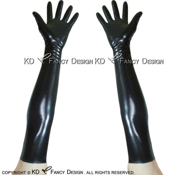 

party masks black arm length latex gloves long rubber mittens st-0014