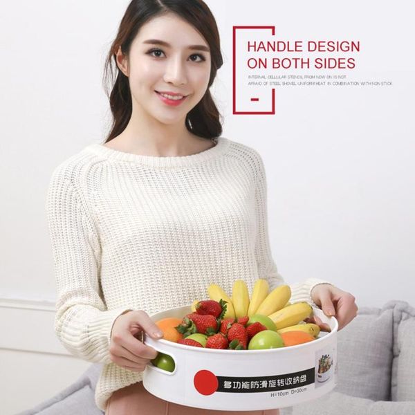 

kitchen storage & organization multi-functional non-slip rotating tray cosmetic fruit snack dried plate deskorganizer cruet holder