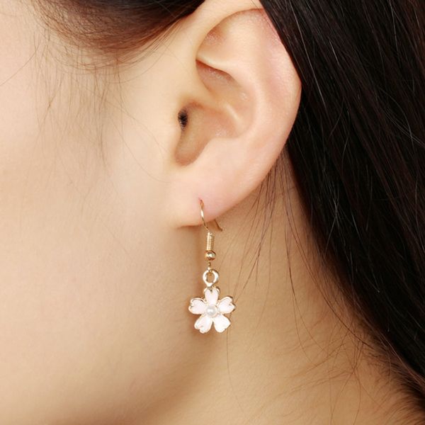 

korea style flower shape enamel clip on earrings without piercing for girls party cute lovely no hole ear clip jewelry