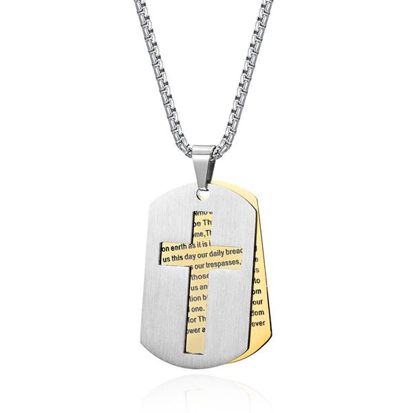 

chains cross soldier pendant necklace men women stainless steel chain jewelry on the neck colar masculino colgante hombre, Silver