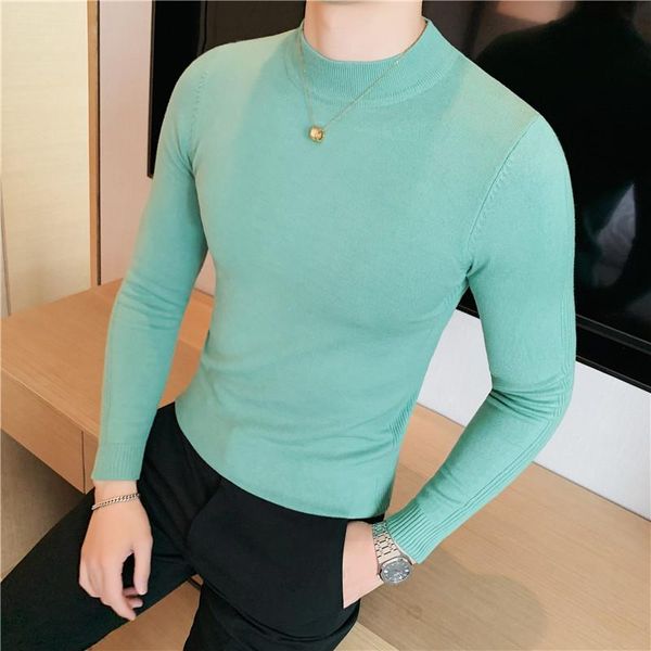 

men's sweaters plus size 4xl- dark stripes turtleneck for men clothing 2022 simple solid slim fit casual knitted pullovers pull homme, White;black