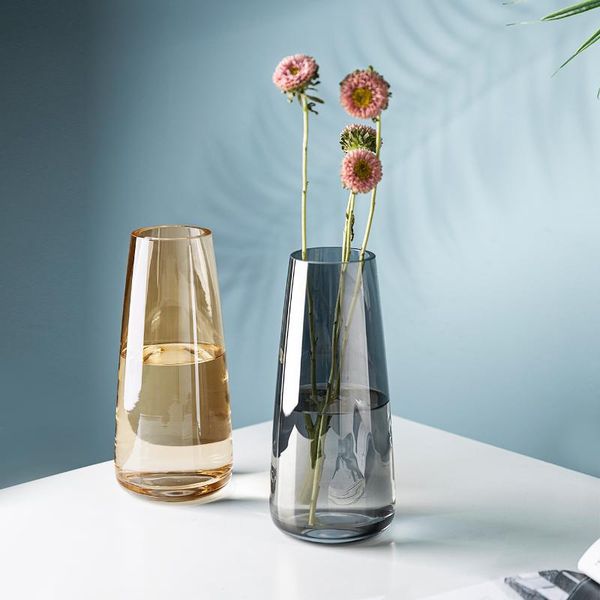 

vases european simple glass vase living room flower ware hydroponic plant bottle container deskhome decoration