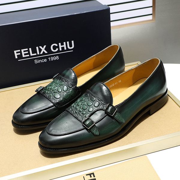 

dress shoes retro-style cow hide moccasins buckle shoes with striped male strapped down monk formal made genuine u22u, Black