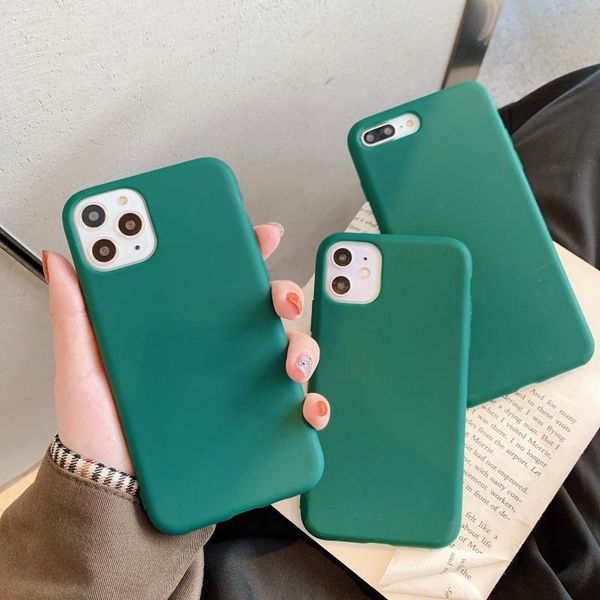 

green matte case for iphone 11 pro xs max xr x 8 7 6 s plus se 2020 tpu cover for huawei p20