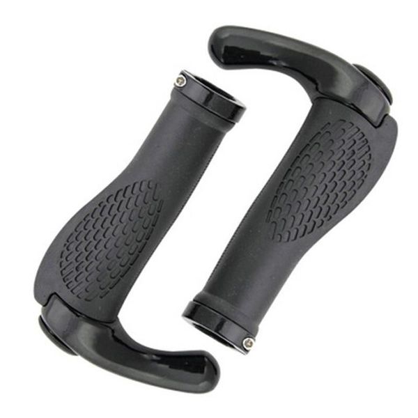 

bike handlebars &components ergonomic mtb mountain road anti-slip lock-on ox horn bar end handlebar grips - one pair (black)