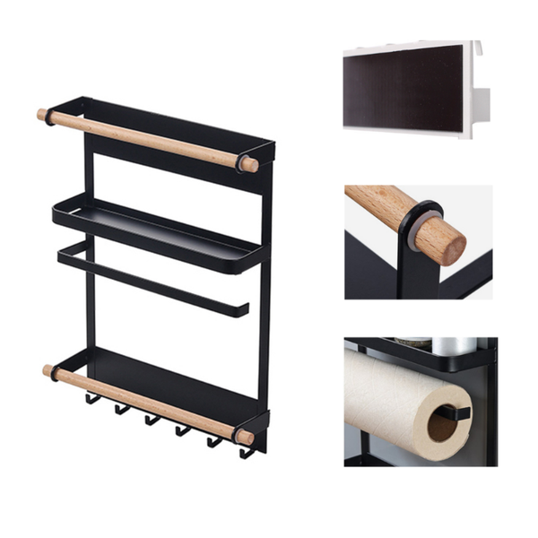 

hooks & rails kitchen magnetic refrigerator shelf side storage er washing machine simple perforated metal frame condiment spice rack