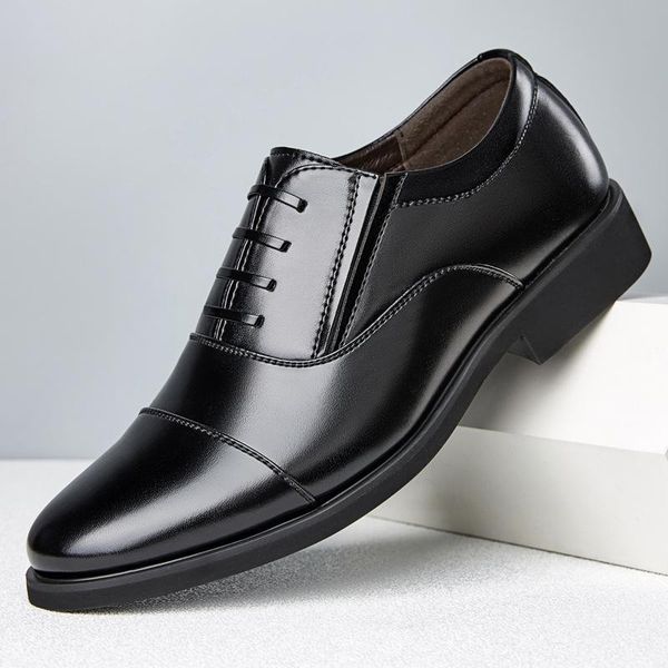 

dress shoes 2021 men leather formal big size 38-48 oxford for fashion office, Black