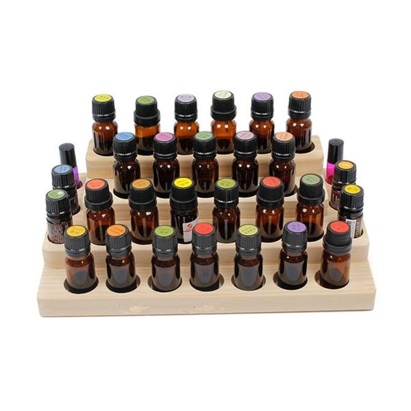 

4 layer 30 grids essential oils storage rack wood essential oil box oil organizer bottle