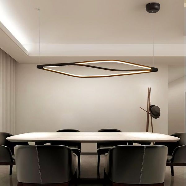 

modern led pendant lights for dining room bar shop hanging pendant lamp living room office home deco 90-260v matte black/white