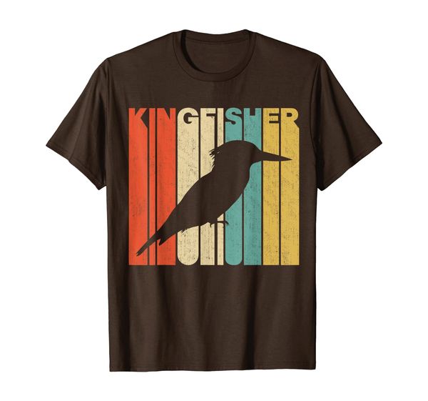 

vintage retro kingfisher silhouette t-shirt, White;black