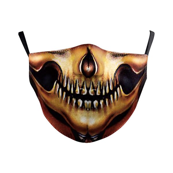 

skull creativity pattern printed masks (no filter) pack of 5 pieces comfortable hygiene reusable washable effective filtering dust