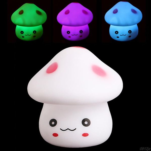 

novelty items led lamp 7-color changing night light romantic mushroom cute decor