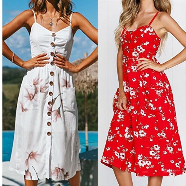 

casual dresses oufisun 2021 summer solid maix dress v-neck spaghetti strap backless party button pockets womens, Black;gray