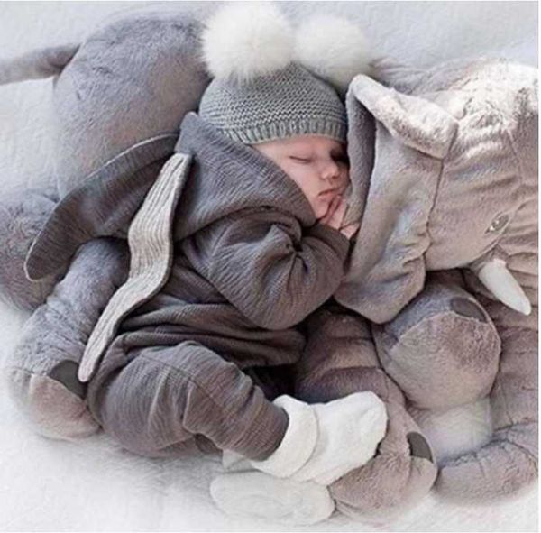

winter toddler kids baby boy girl cotton rabbit hooded jumpsuit romper clothes outfit 0-24m, Blue