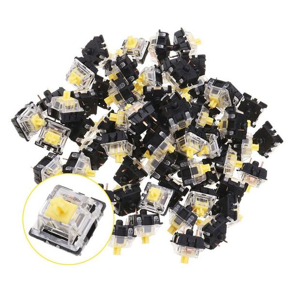 

keyboards 70pcs yellow pack gateron linear switch keyboard 3pin ks-8 series for mechanical gaming