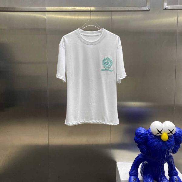 

spring summer crosin 21ss cross embroidered leather round neck short sleeve t shirt for men and women 1[finished on june 30], White;black