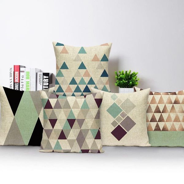 

cushion/decorative pillow creative geometry cushion cover modern triangle abstract art case living room sofa bed seats home decorative
