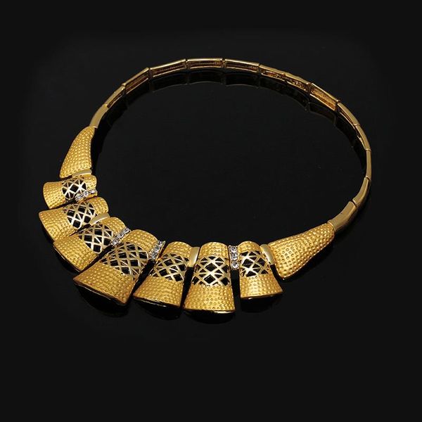 

earrings & necklace noble gold color jewelry set wholesale nigerian wedding woman accessories fashion african bridal, Silver