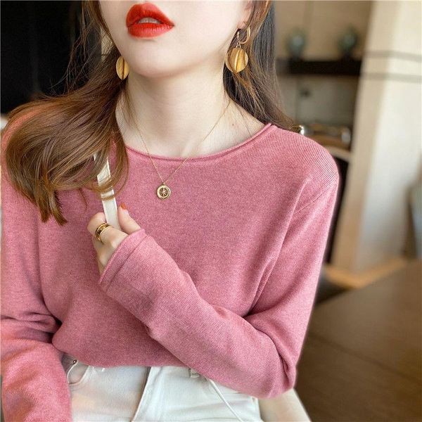 

women's t-shirt base coat with long sleeve knit for women, White