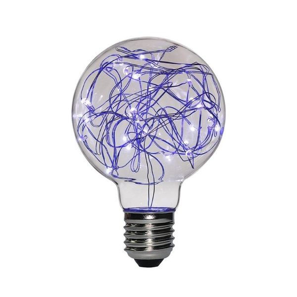 

g80/g95 e27 high transmittance led light bulb non-dimmable clear glass copper wire stringlights bulb 220v 2w with 25 leds