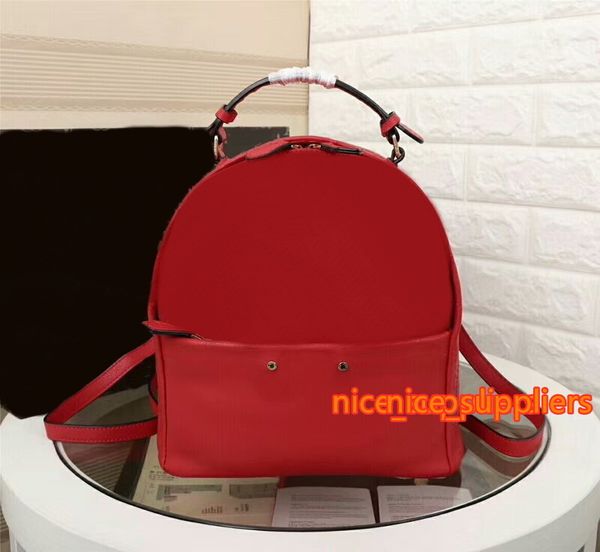 

for red 2021 fashion women men backpacks genuine leather school bags tote 27cm handbags wallets cx#245 ing, Red;black
