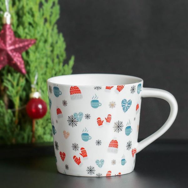 

mugs american thick large capacity mug golden christmas snowman ceramic breakfast milk coffee tea water cup creative drinkware