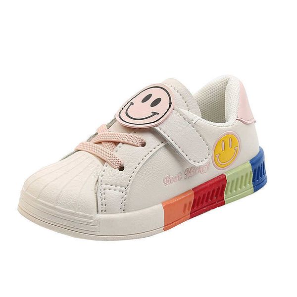 

new rainbow kids sport shoes for baby boys girls fashion running sneakers soft comfortable toddler infant pu leather flat designer classic l, Black